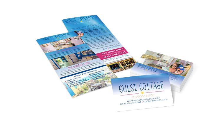 Guest Cottage Cocoa Beach, FL Brochure and Business Cards Marketing Collateral