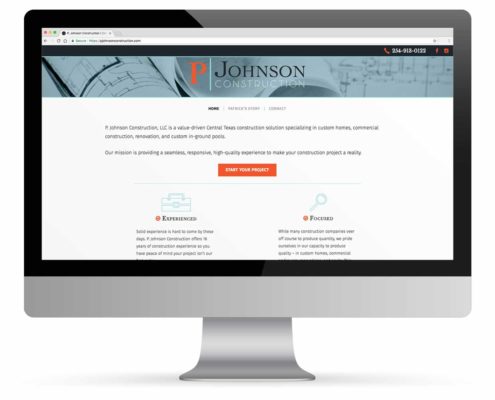 P Johnson Construction Website Portfolio